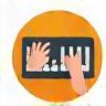 Hands on a keyboard, typing, representing practical skill development.